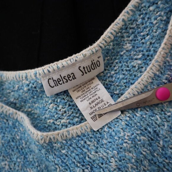 Chelsea Studio Blue and White Layering Sweater Vest Size XL - Picture 6 of 6